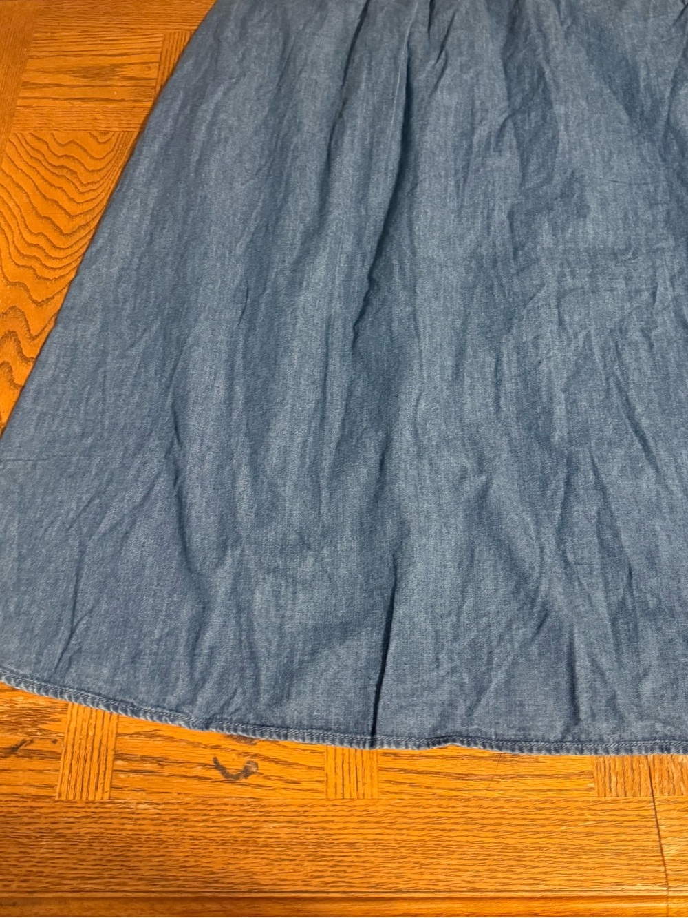 Torrid Smocked Denim Jean Cotton Maxi Dress Sz 5 - Picture 11 of 15